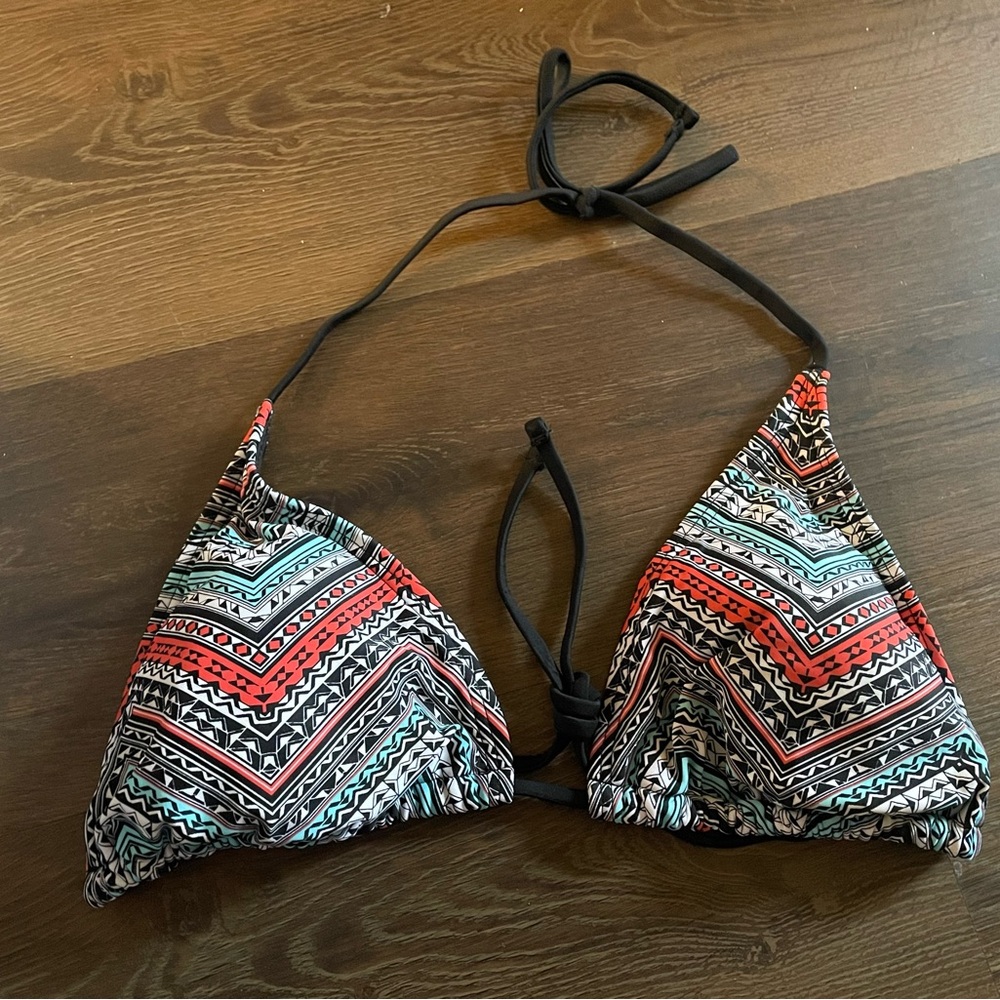 Mossimo Multicolor Triangle Patterned Bikini Top ONLY